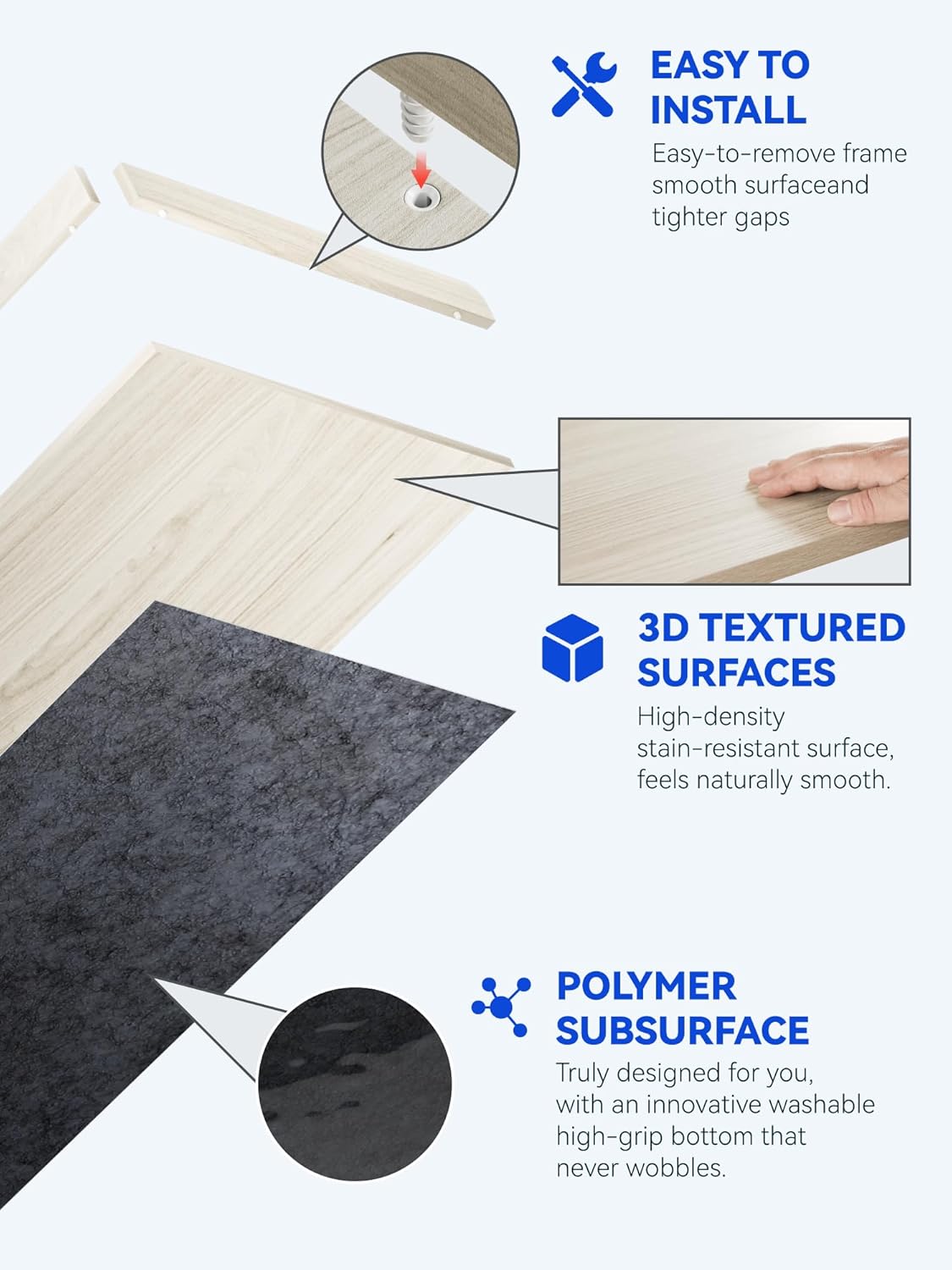 Washer Dryer Countertop with Non-Slip Mat, 27.5