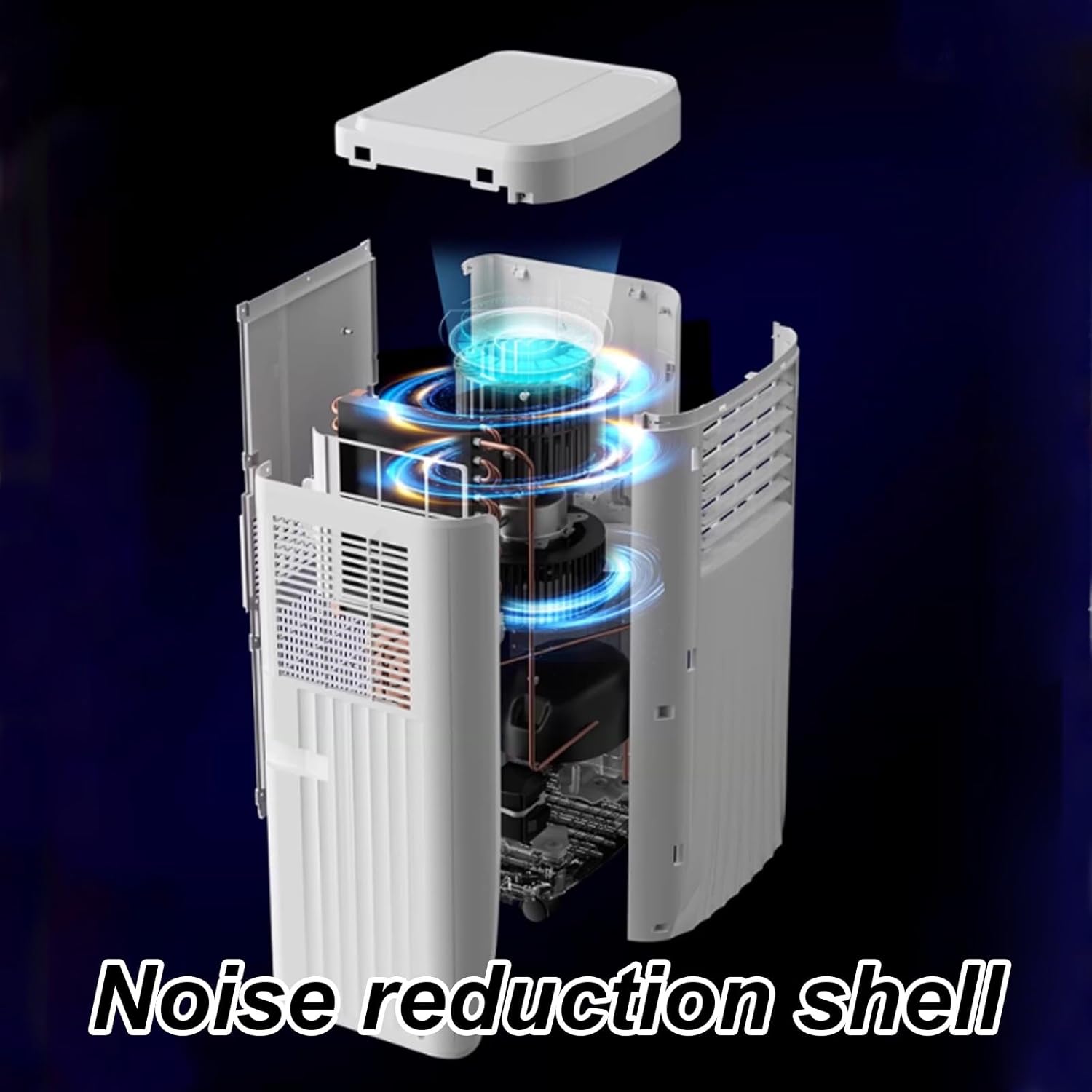 No Vent Portable Air Conditioner 2 Wind Speeds Room Ac Unit with 360° Universal Wheels and Remote Control 24H Timer, Bedroom, Office, Apartments 220V(33 * 38 * 68cm)