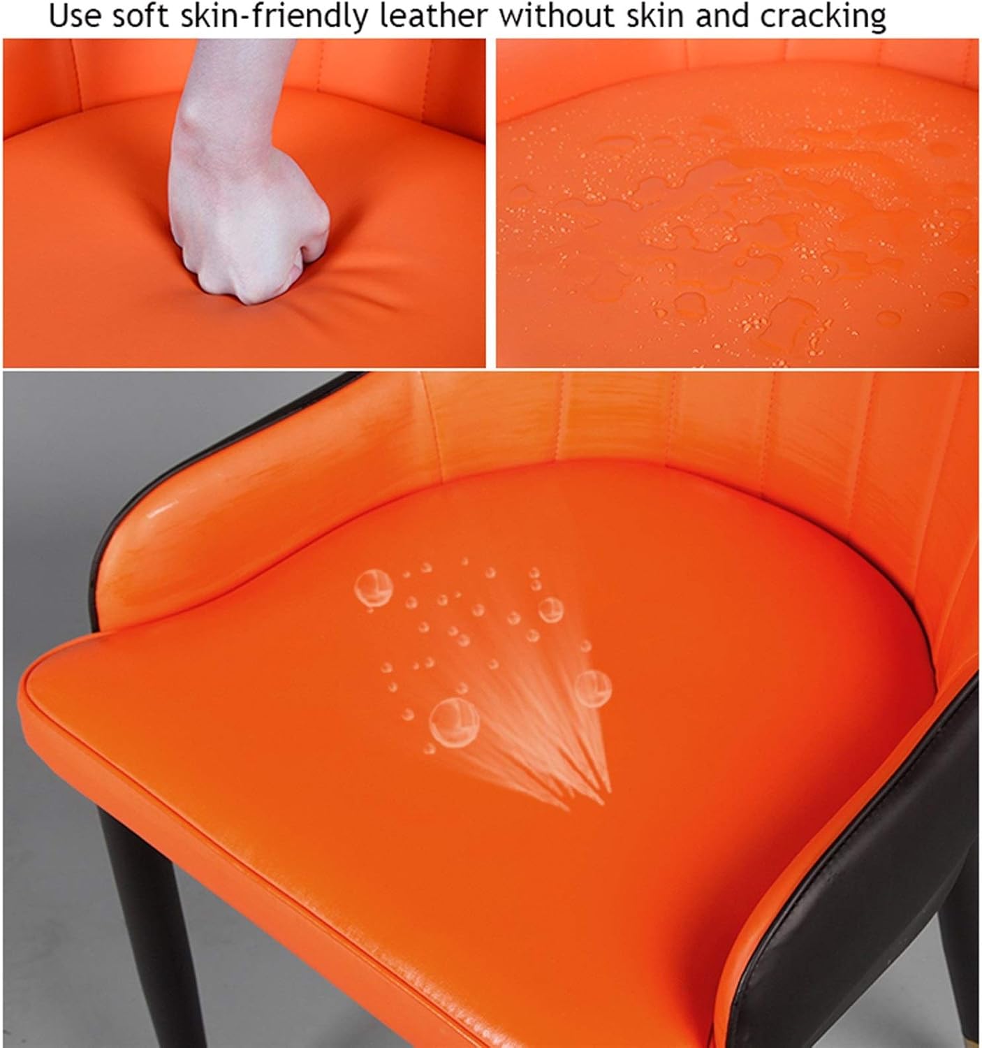 Modern Kitchen Dining Room Chairs Modern Simplicity Matte Suede Leather Backrest Dining Chair for Office Lounge Kitchen Bedroom (Color : Red)