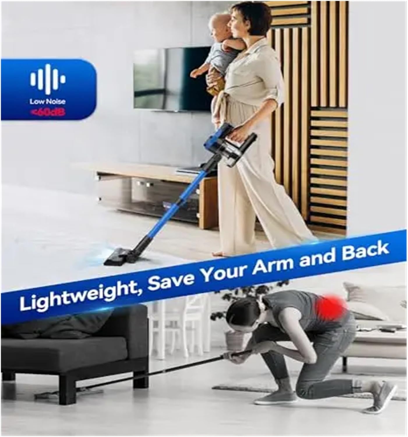 V50 Cordless Vacuum Cleaner | 6-in-1 Lightweight Stick | Compatible with Devoac V50 Rechargeable Battery | for Home Multi-Surface Cleaning​