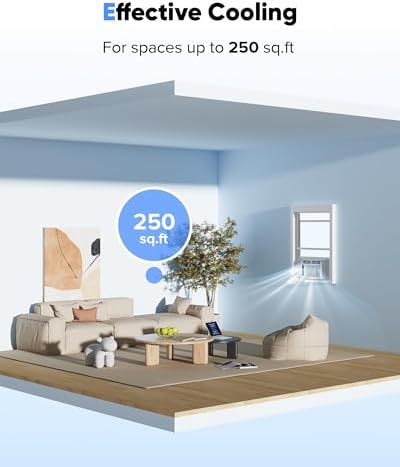 6000 BTU Window Air Conditioner with WiFi, Cools up to 250 Sq. Ft., Energy Saving Window AC Unit with Remote & App Control & Timer Function & Easy Install Kit, Perfect for Small Bedroom, Living Room