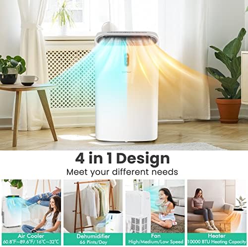 COSTWAY Portable Air Conditioner, 14000 BTU AC Unit with Cool, Fan, Heat & Dehumidifier, Alexa Voice-Enabled, with WiFi Smart App Control,Cools up to 700 Sq. Ft