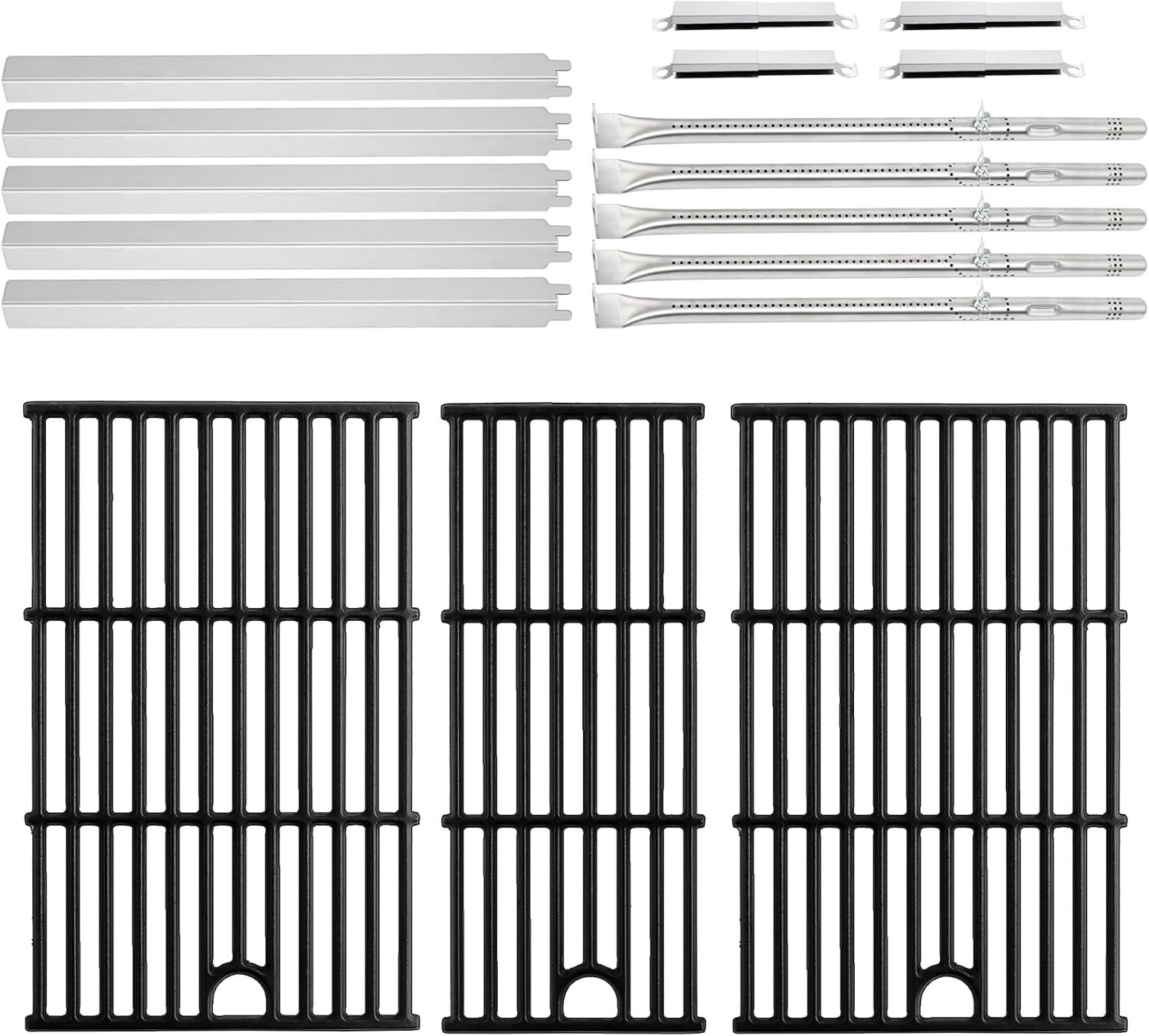 463448021 Grill Replacement Parts for Charbroil 5 Burner Gas Grill Parts 463458021 463455021 463449021 463451022 Performance Cooking Grates 15in Heat Plates Shields Burner Carryover Tubes