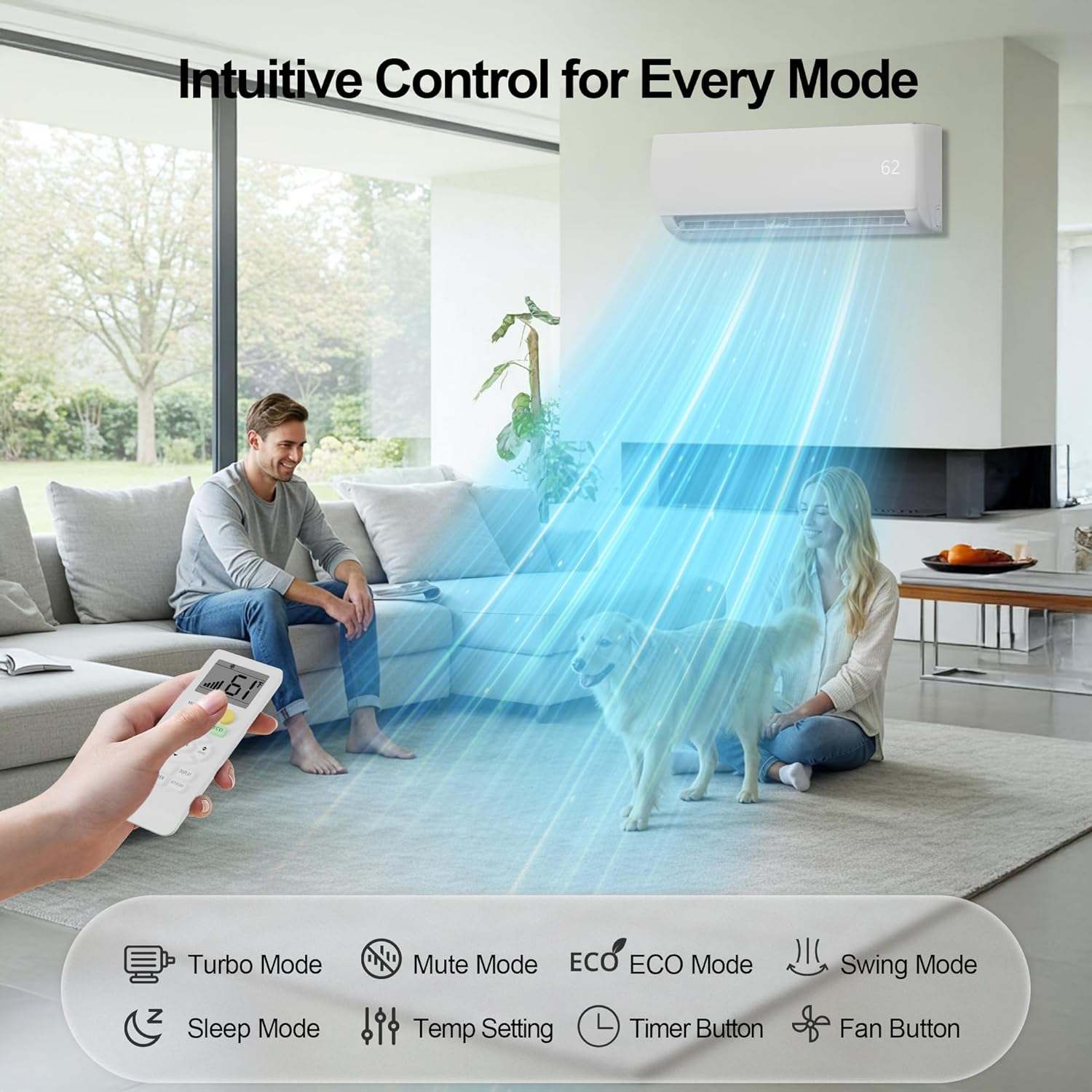 9000 BTU Mini Split AC/Heating System,19 SEER2 110/120V Energy Efficient Ductless Inverter System,Cools Up to 450 Sq.Ft with Pre-Charged Condenser,Heat Pump & Installation Kits