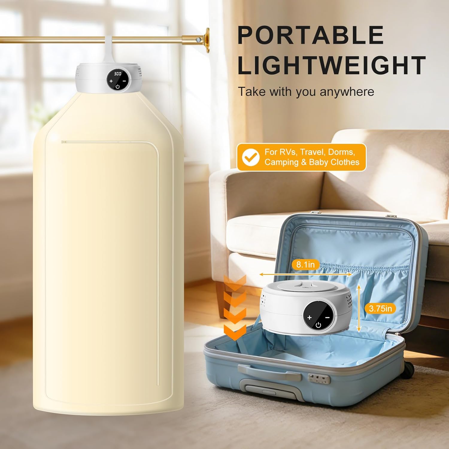 Uten Portable Clothes Dryer, Lightweight Mini Dryer for Quick Drying Clothes in Apartments, RVs, Hotels & Travel