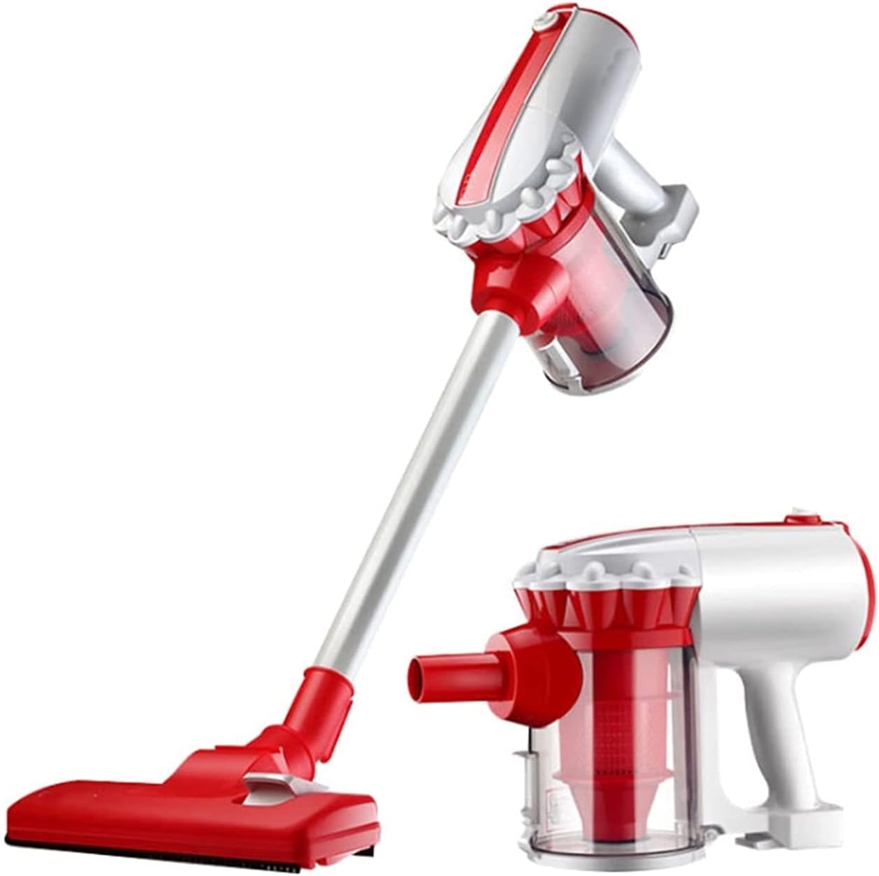 Corded Vacuum Cleaner, Stick Vacuum Cleaner, 2 in 1 Stick Vacuum Cleaner with Powerful Suction, Very Suitable for Families, Office Cleaning, Red