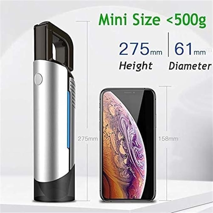 Cordless Vacuum, Handheld Vacuum Cleaner with Power Suction, Rechargeable Wet & Dry Hand Vac for Car/Home/Kitchen, Washable HEPA Filter, Quick Charge