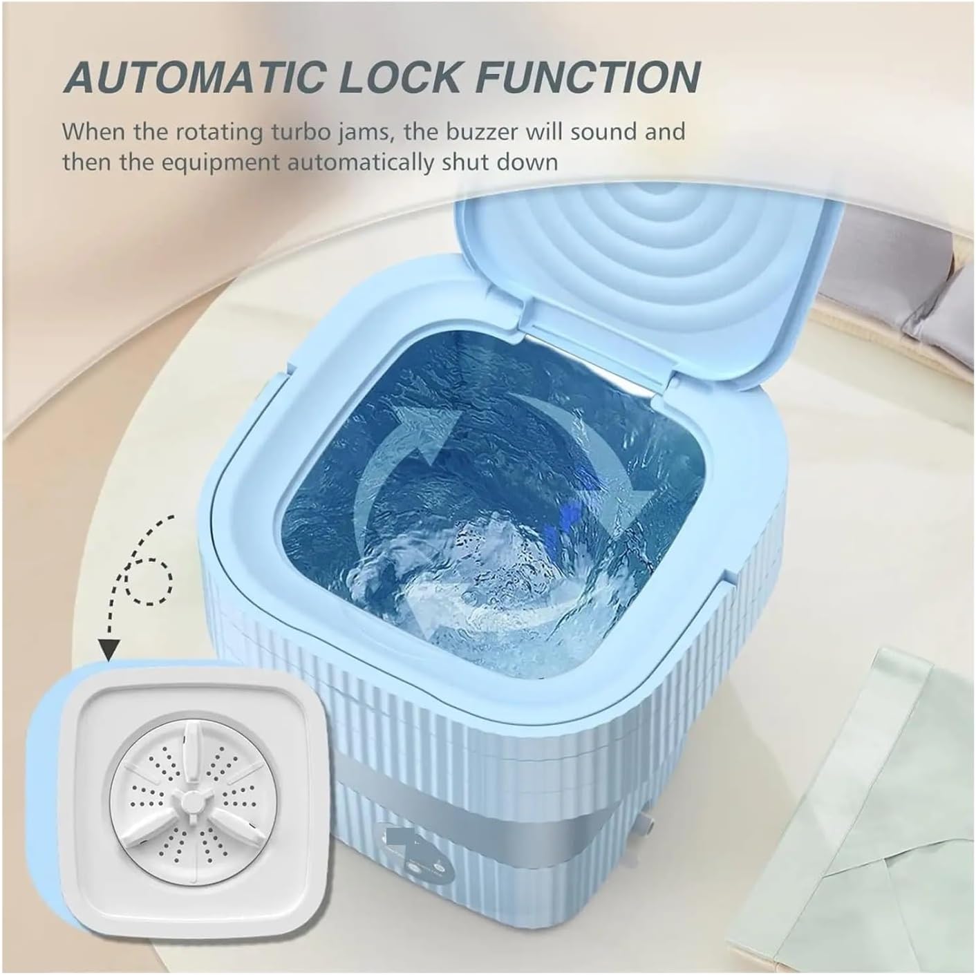 Portable Washing Machine, 8L Mini Washing Machine Foldable Mini Washer, Deep Cleaning,for Travel,Camping, RV & Dorms