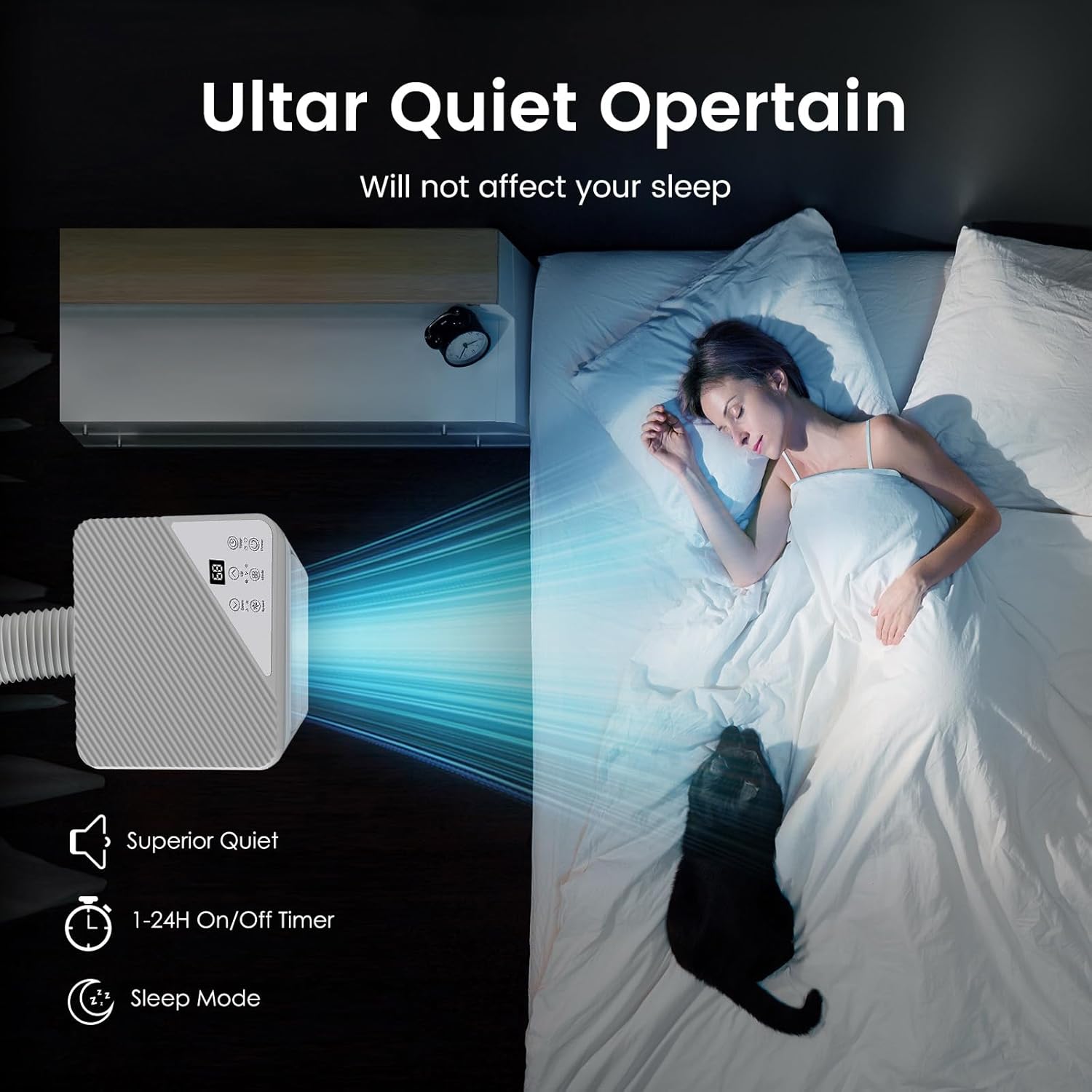 Antarctic Star 10,000 BTU Portable Air Conditioners Cools Up to 450 Sq.Ft, 4 Modes Portable AC with LED Display/Remote/24Hrs Timer for Home/Office/Dorms, White