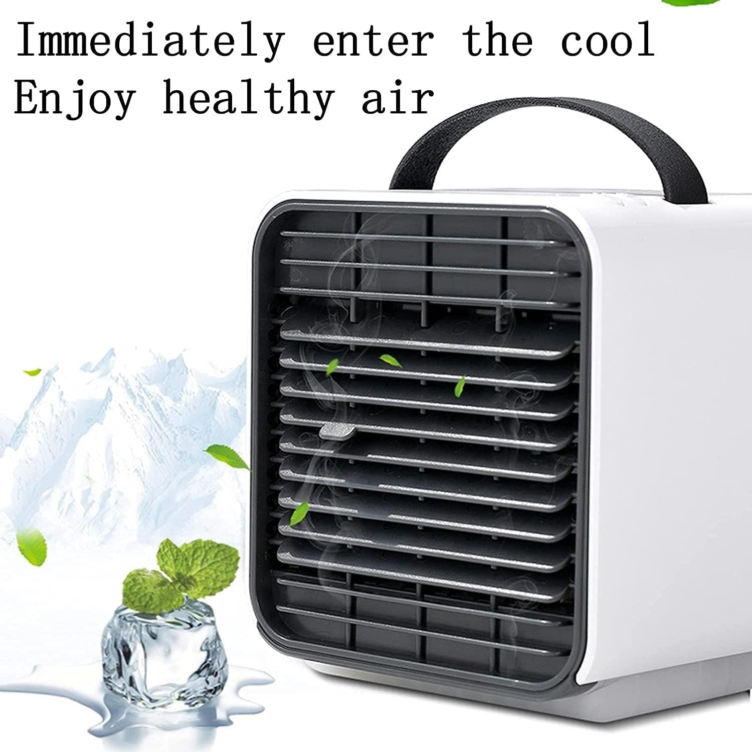 Portable Air Conditioner Fan, Rechargeable USB Air Conditioner Fan, Personal Mini Evaporative Air Cooler with 3 Speeds, Quiet Air Cooler Fan, for Home Office (Color : Pink)