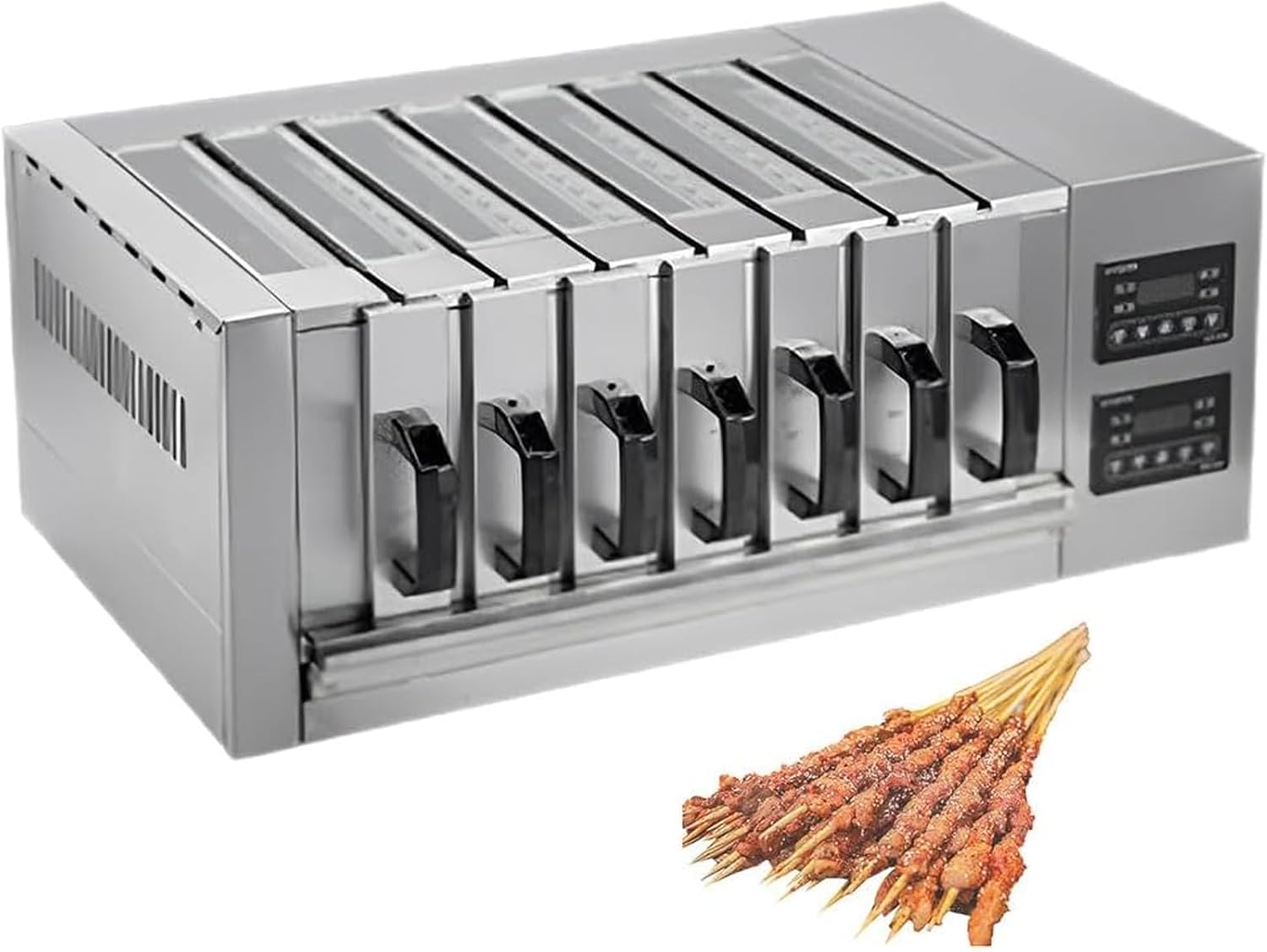 Commercial Drawer Barbecue Grill, 3/5/7 Layer Multifunctional Electric Barbecue Meat Skewers Machine with 0-300 °C Temperature Adjustment, for Outdoor Kitchen, BBQ, Restaurant, Party(B 7)