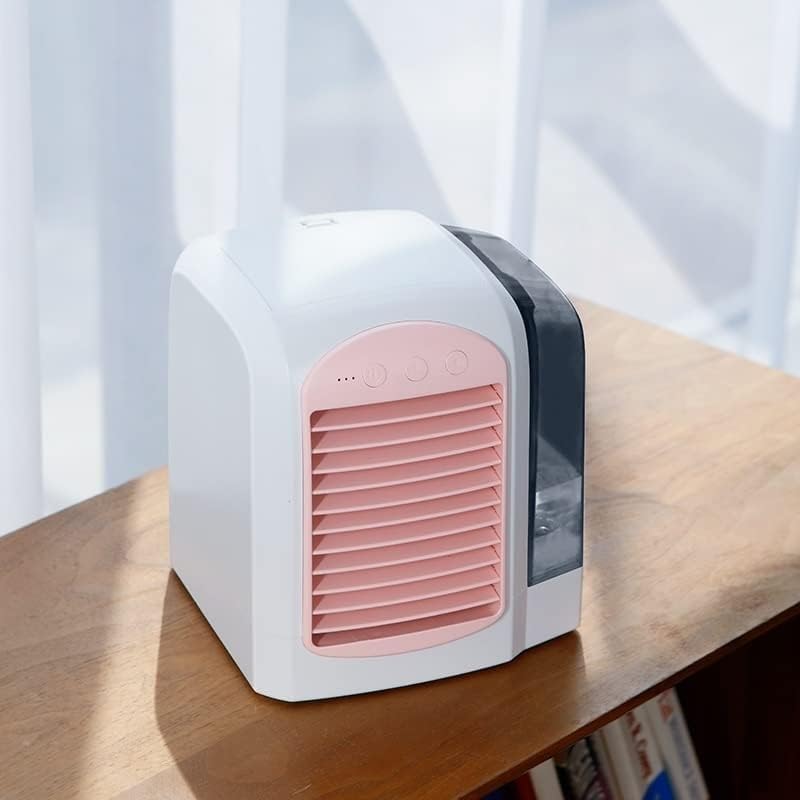 Portable Air Conditioner, 3 Speed Adjustable Evaporative Air Cooler Fan, Mini Personal Air Cooler, for Home, Office, Bedroom (Color : Pink) (Pink)