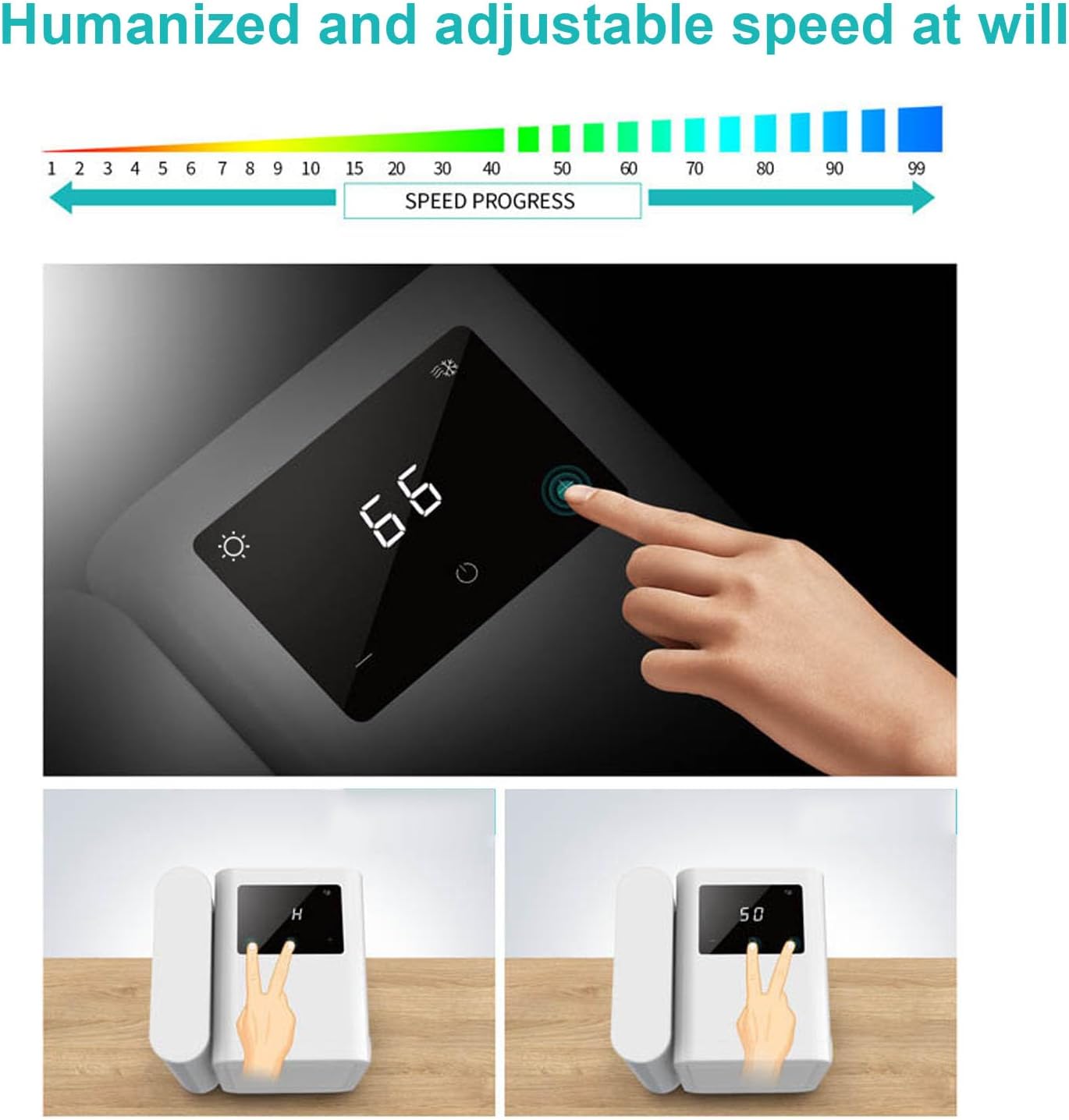 Portable Air Conditioner Cooling Fan with 1-99 Speeds & 2 Modes, 1000ml WaterTank, Timer Function, 4 in 1 USB C Touchscreen Evaporative Air Cooler with Quiet 7 Color Night Light