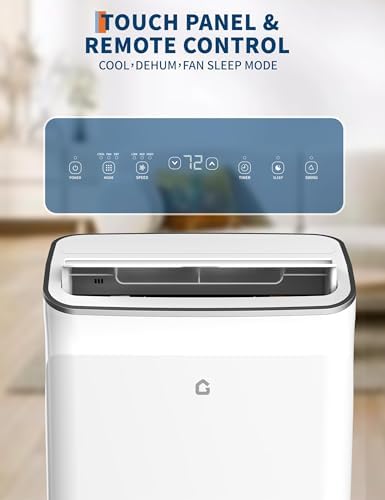 12,000 BTU Single-Hose Portable Air Conditioner with Dehumidifier, Fan-Only & Sleep Function, Remote Control & 24 H Timer