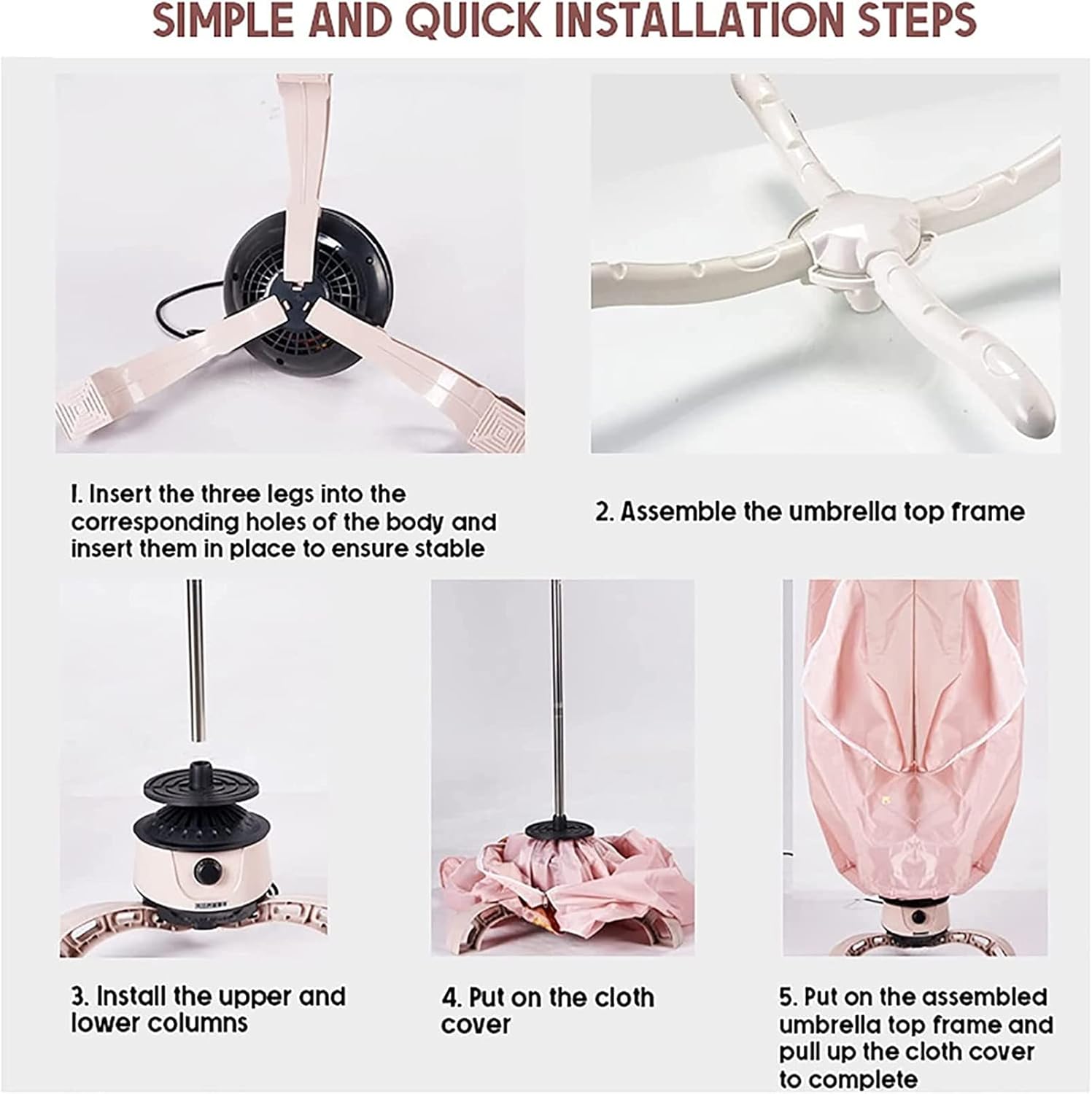 Portable Electric Clothes Dryer, 900W Heated Clothes Drying Rack with Timing, PTC Heating Travel Drying Machine Electric Warm Air Dryer Clothes, for Apartments Bathroom Dorm Home