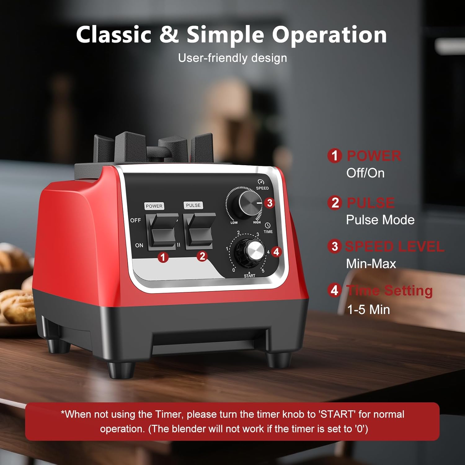 Blender for Smoothies with 1800 Watt Motor Powerful Countertop Blenders for Kitchen 70OZ Large Capacity Smoothie Blender and Grinder Combo for Ice Crush Frozen Drinks Puree (Red)