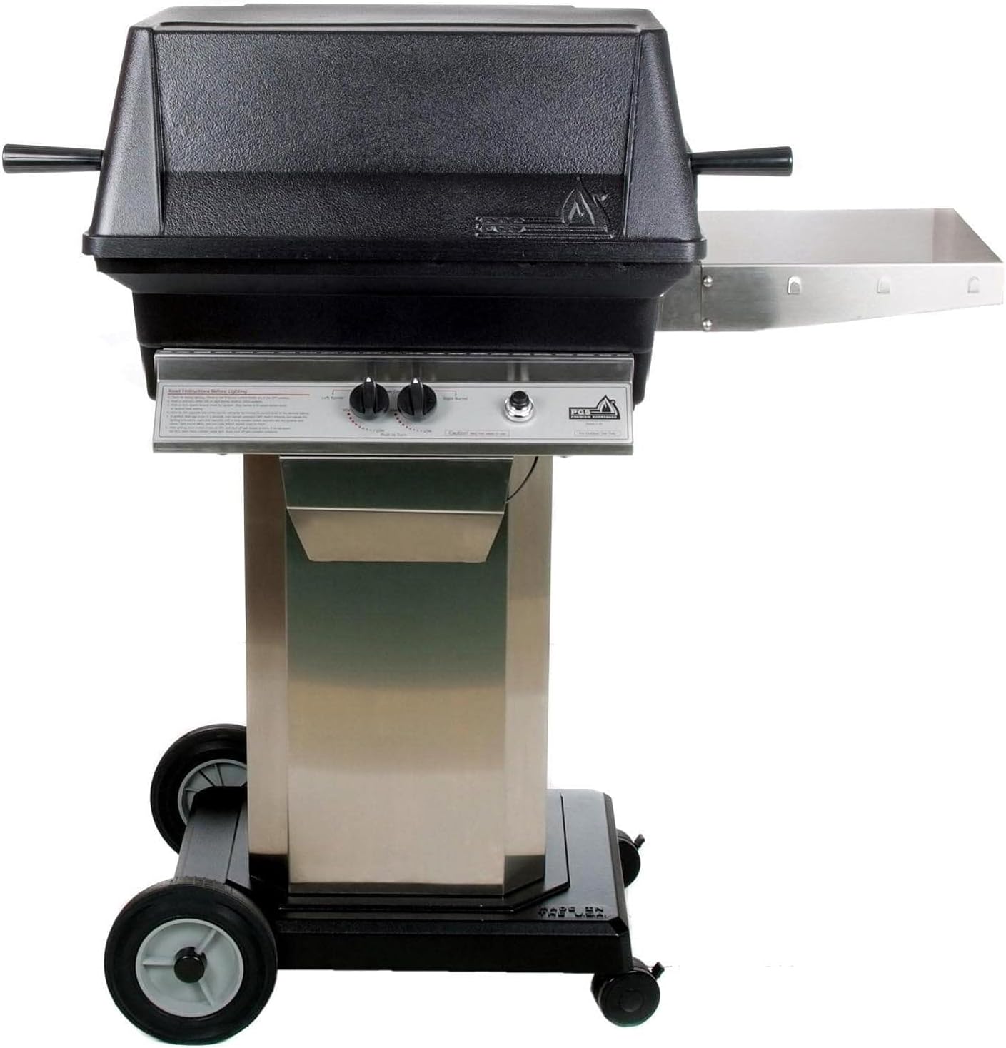 A30 Cast Aluminum Propane Gas Grill On Stainless Steel Portable Pedestal Base
