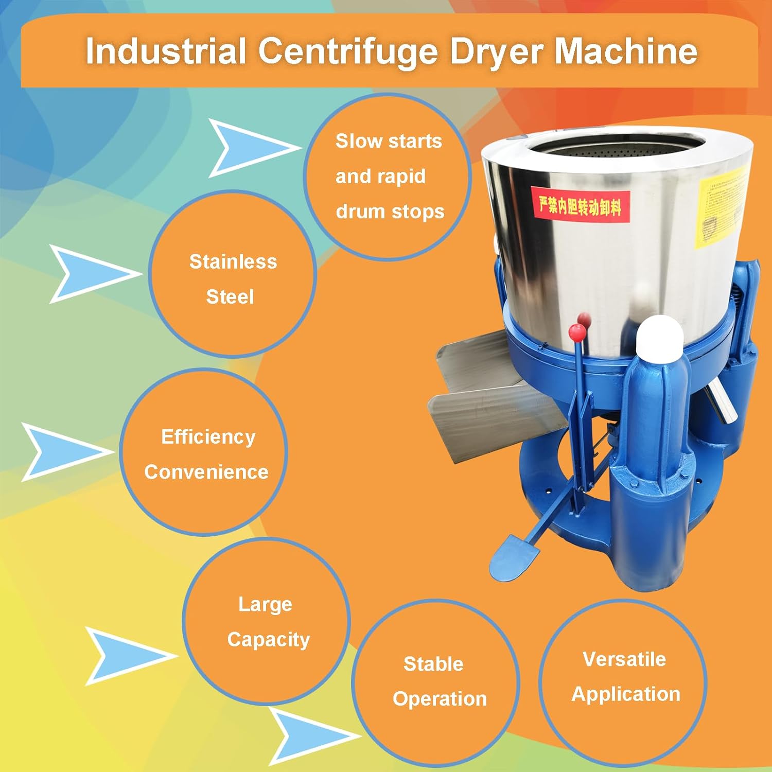 Industrial Centrifuge Hydro Extractor Dryer Machine 110LB Laundry Spin Dryer Extractor Stainless Steel Cloths Dewatering Machine Biomass Oil Extraction Solid-liquid Separator 3000W 220V