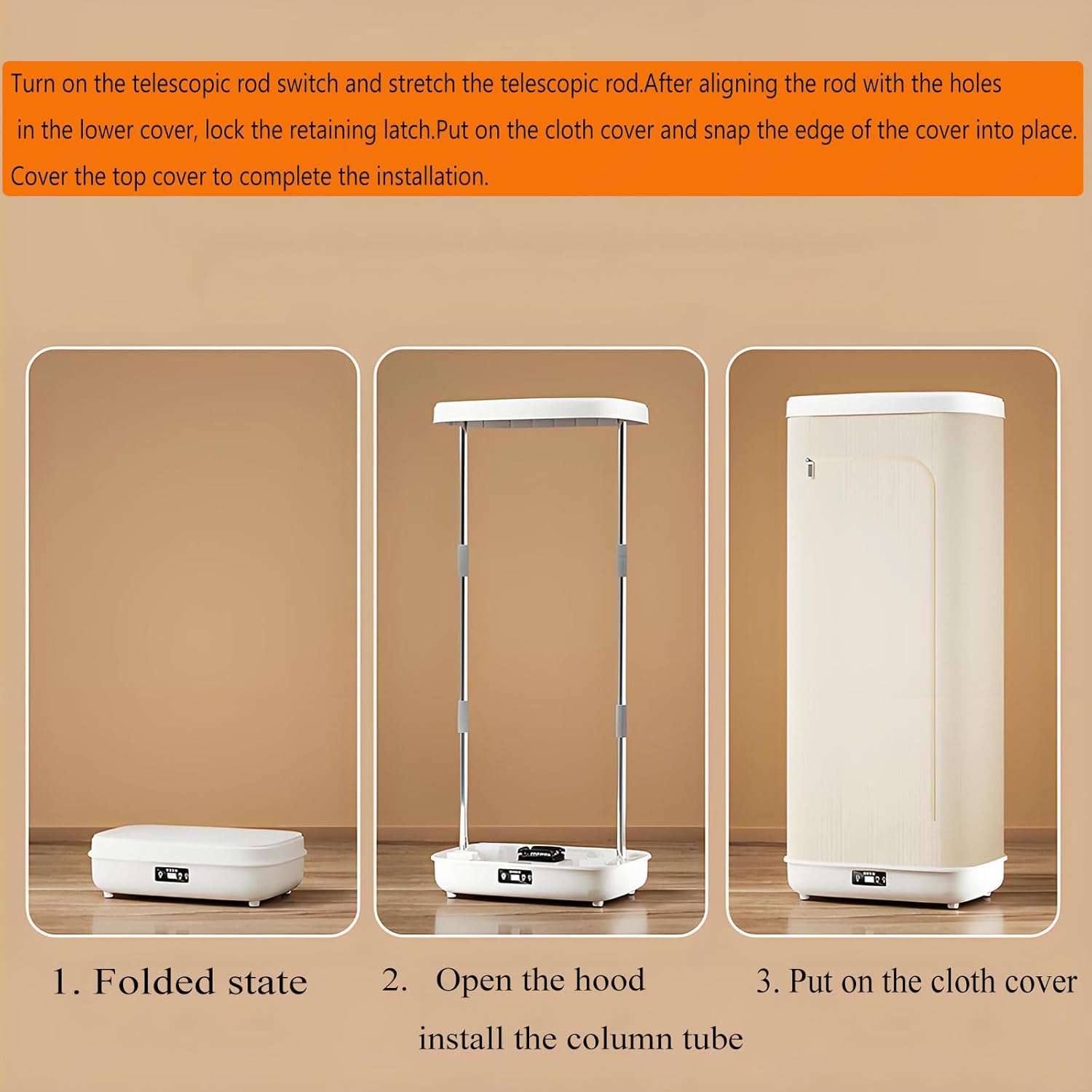 Folding Steam Closet, Mini Dryer for Clothes Double-Layer Use, Small Dryer 900w for Rvs, Apartments, Travel, Dormitories