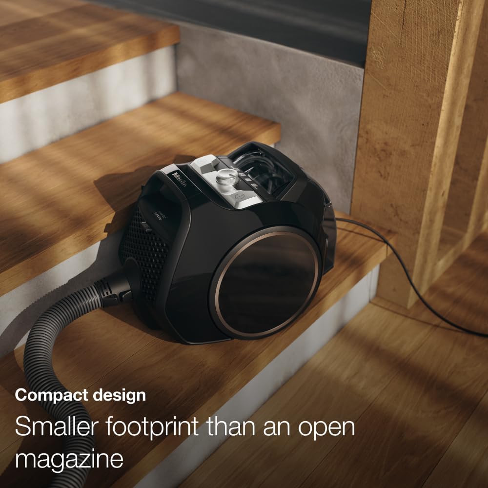 Miele Boost CX1 Cat & Dog - Bagless canister vacuum cleaner, lightweight, compact and corded with vortex technology, TurboBrush and HEPA AirClean filter, in Black/Rose