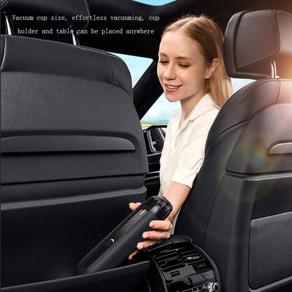 Portable 5000pa 70W Strong Suction Handheld Vacuum Rechargeable Cordless Hand Vacuum Cleaner with Powerful Cycic Suction 2 in 1 Nozzle for Home Car (Color : Green)