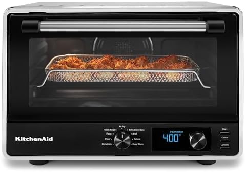KitchenAid Digital Countertop Oven with Air Fry & Pizza Stone, KCO128CU, Contour Silver