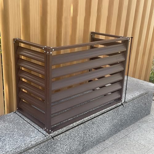 Outdoor Privacy Screen Air Conditioner Cover for Outside Units, Aluminum All Weather Protective Cover, Outdoor AC Unit Cover Trash Can Enclosure Free Standing Flower Stand Garden F