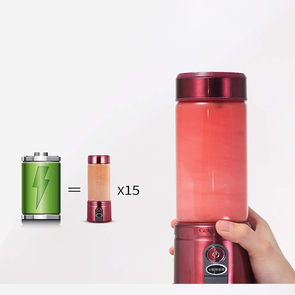 Portable Blender, Mini Blender Smoothie Maker with USB Rechargeable Electric Blender Professional Commercial for Vegetables and Fruit Smoothie Maker Blender Food Processor 5100Mah 450Ml,Pink