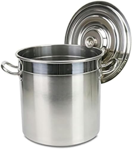 Stainless Steel Stockpot Large Crab Seafood Boil Pot 27QT/45QT/63QT Turkey Fryer Bucket with Strainer Basket and Lid for Commercial Kitchen Outdoor,45cm/17.7inch(40cm/15.7inch)