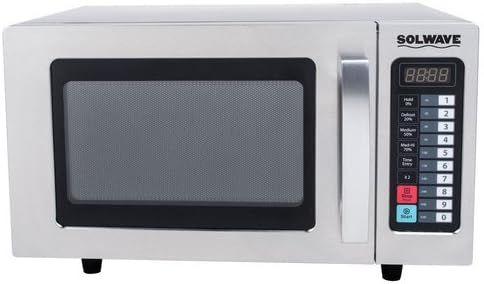 Solwave Mw1000t Stainless Steel Commercial Microwave with Push Button Controls - 120v, 1000w