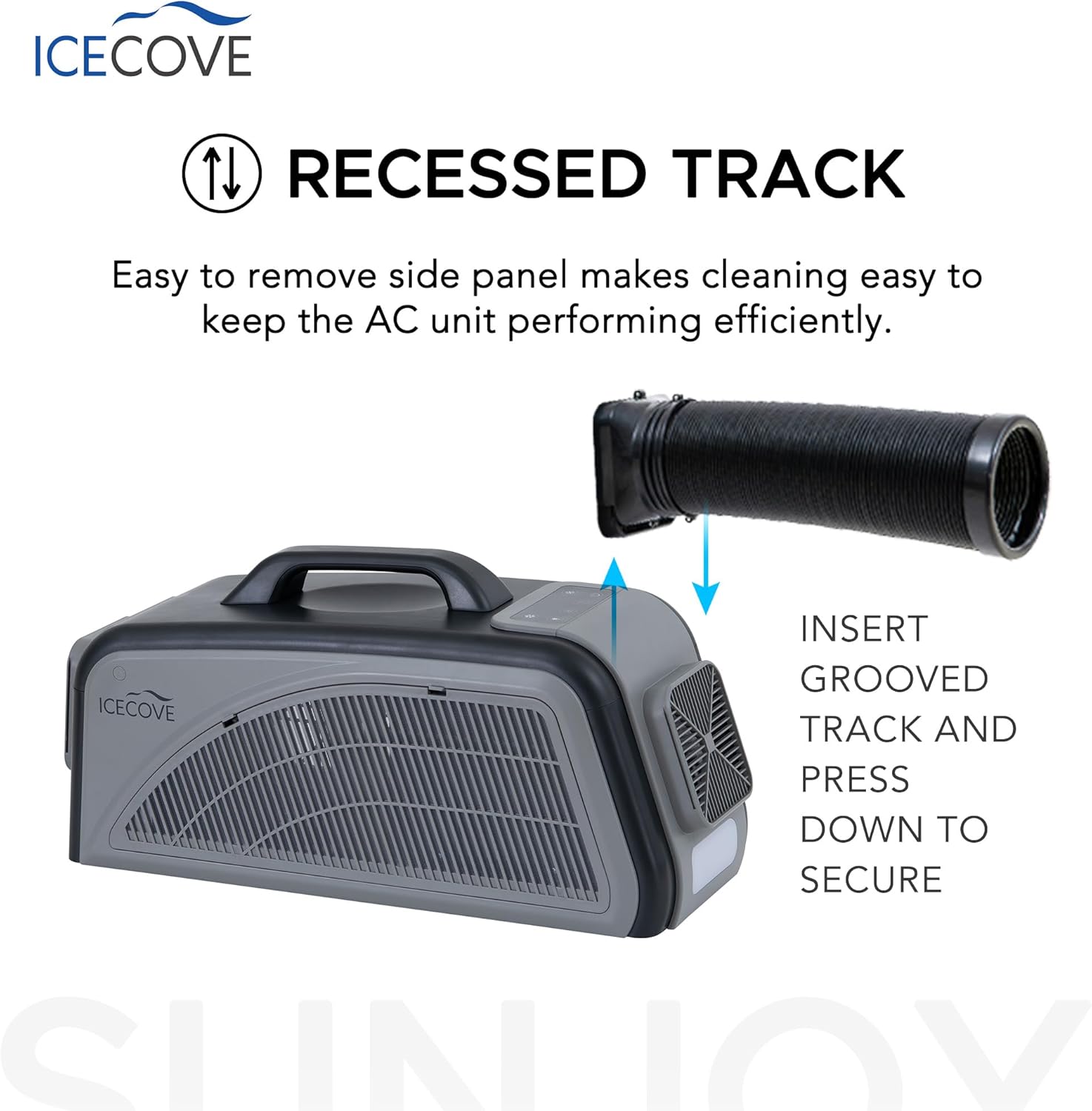 IceCove Portable Air Conditioner with Add-on 2 Batteries, 2500BTU Portable AC Unit, 250W Low Power Consumption, 25.5VDC, 2 Fan Speed, 3 Light Mode for Tent Camping RV Truck Van Life Home, Gray