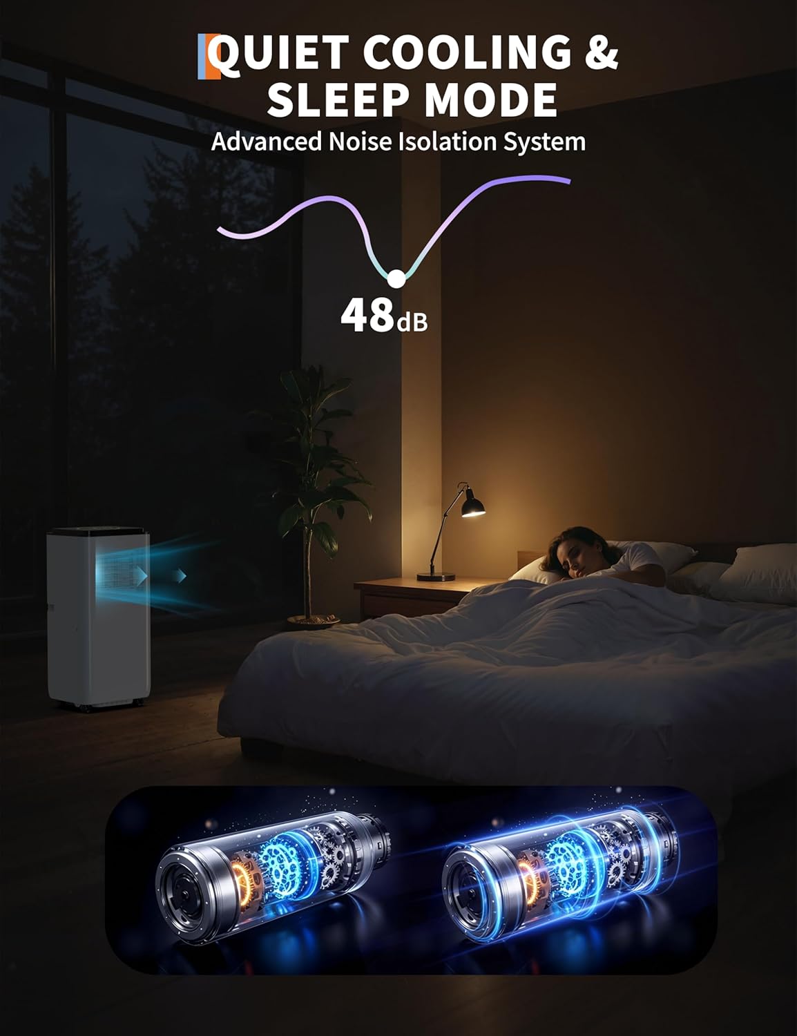 8,000 BTUs Portable Air Conditioner, Cools up to 350 Sq. Ft. with Remote Control, 3-in-1 Standing AC Unit, Cooling, Dehumidifying, Fan Mode, LED Display for Bedroom, Studio Apartment