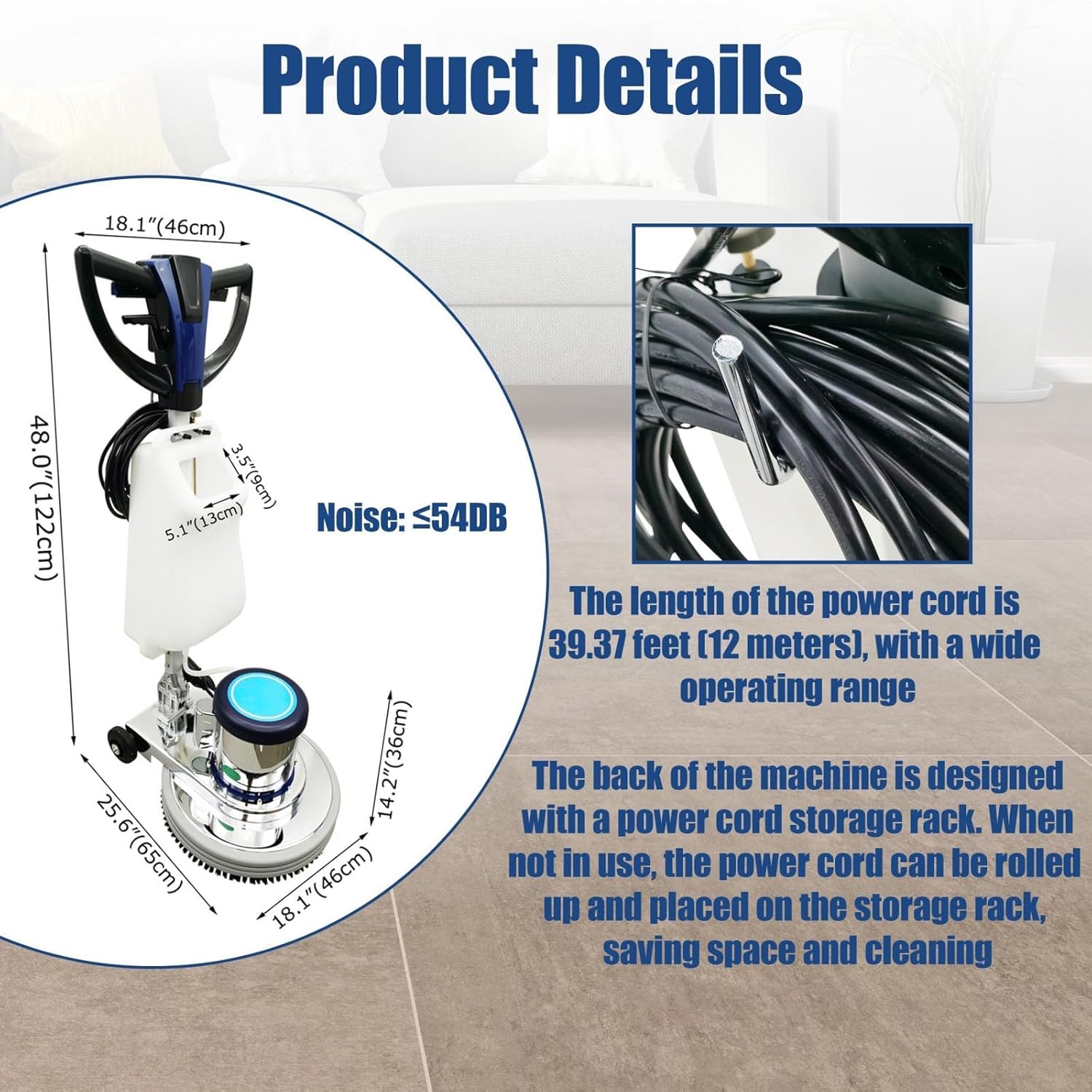 110V Floor Polishing Machine, Commercial and Industrial Floor Buffer, 18