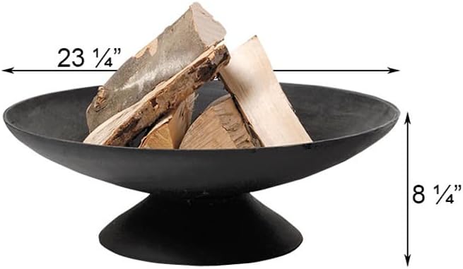 Esschert Design Steel Low Fire Bowl, Black, 23