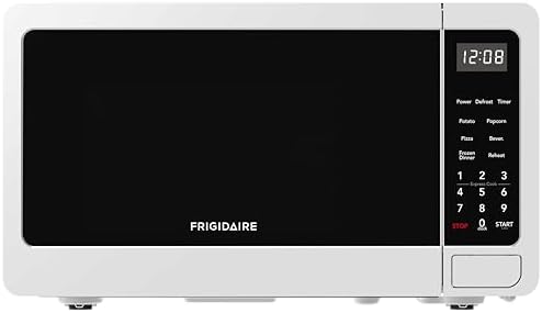 Frigidaire Countertop Microwave - Digital Control Panel - 6 Auto Cooking Settings - 10 Power Levels - Child Safety Lock - 0.7 Cu. Ft., White