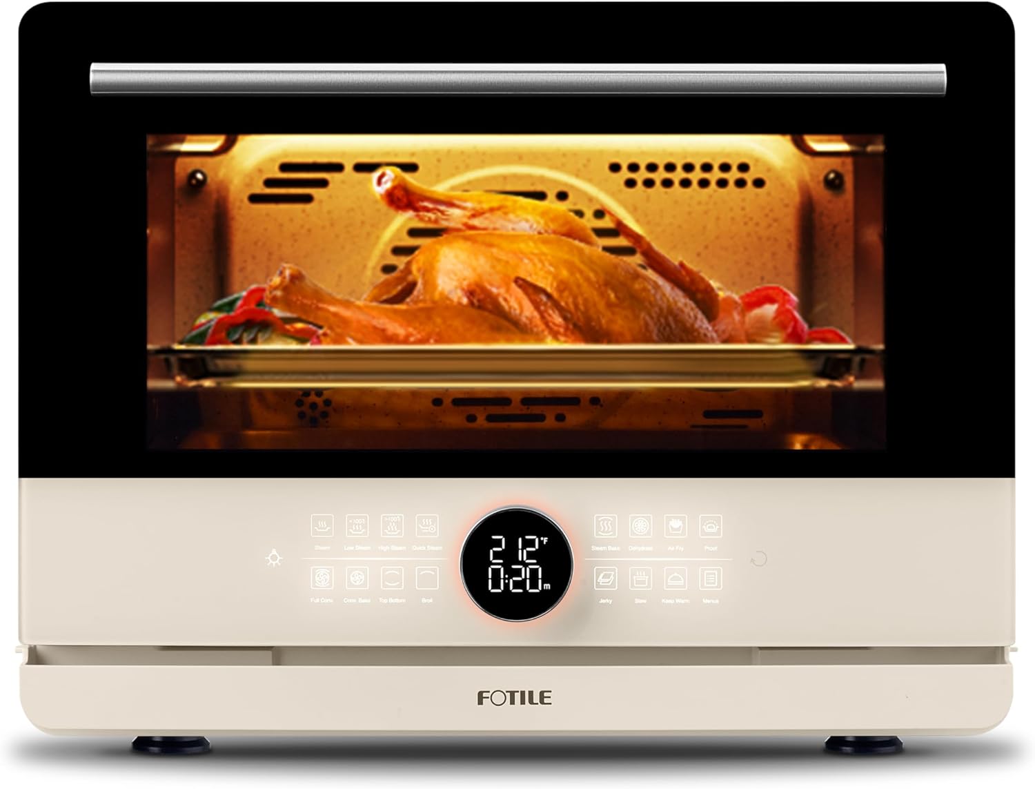 FOTILE HYZK32-E3-E ChefCubii 1.1 cu. ft. 4-in-1 Combi-Steam Oven with Steam-Bake, Air Fry, Convection, Dehydrator Functions, and 50 Preset Menus, Beige