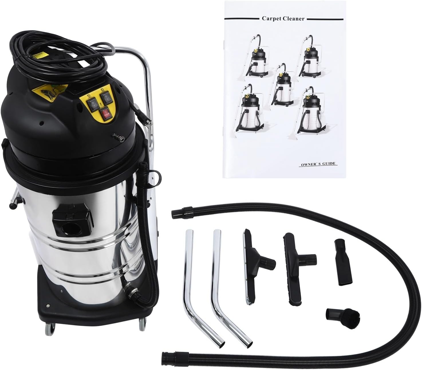 Commercial Carpet Cleaning Machine, 21.13Gal 2110W 3 in 1 Extractor Vacuum Wet Dry Upholstery Professional Carpet Cleaner Machine w/4 Suction Tools and 26.25ft Power Cord (80L)