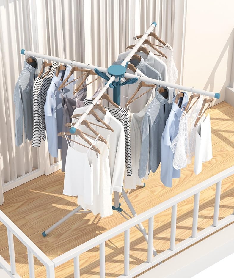 Tripod Clothes Drying Rack Folding Indoor, Portable Drying Rack Clothing and Height-Adjustable, Space Saving Laundry Drying Rack
