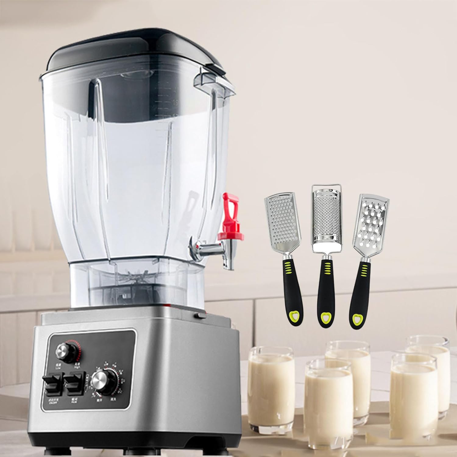 45000rpm Stand Mixer Commercial Juicer,Food Processors And Crusher With 7 Speed & Timer,Electric Kitchen Mixer Ice Blender For Ice/Smoothie 11l/15l/19l,15L