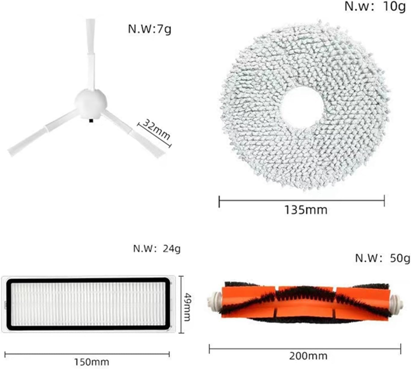 Compatible with Xiaomi Dreame S10 / S10 Pro Dust Bag Accessories HEPA Filter Robot Vacuum Cleaner Mop Cloth Replacement Parts