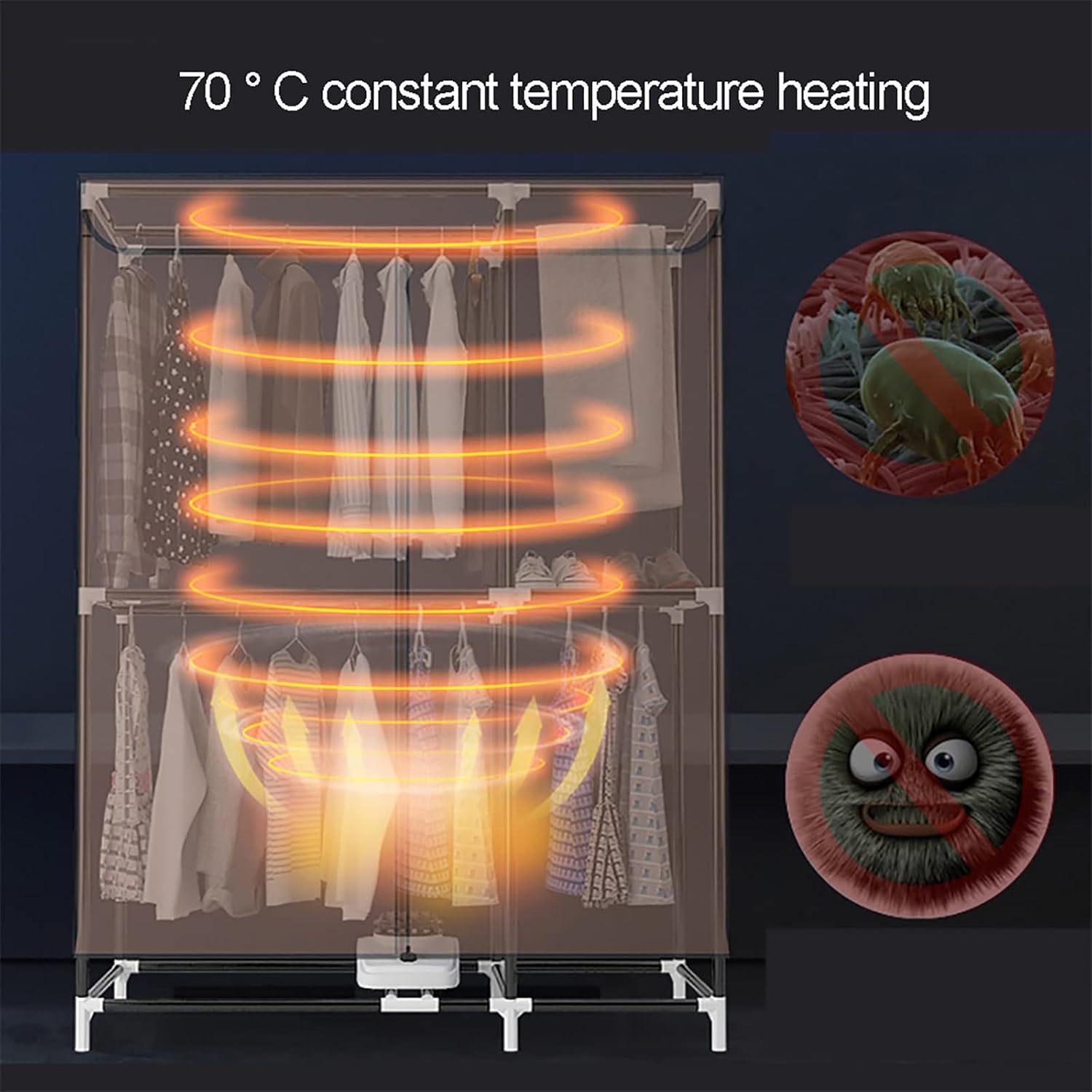 Portable Clothes Airer, Silent Electric Warm Air Dryer Clothes Drying Rack Machine, 850W Heated Clothes Dryer with Timing, 30kg Large Capacity Double Layer Dryer for Home Apartment Commercial The New