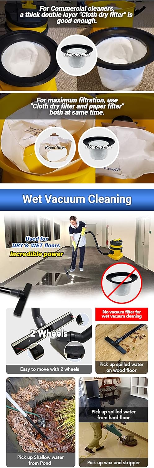 Wild hog Wet Dry Canister Vacuum & Window Blind Cleaner 4 Gal