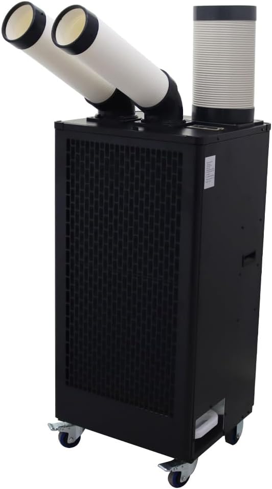 220V Industrial Portable Conditioner Air Flow 780m³/h with Wheels 8L Tank Double Outlet Commercial Spot Cooler Adjustable Outlet Ideal for Insititute Workshops Outdoor Events 2100W