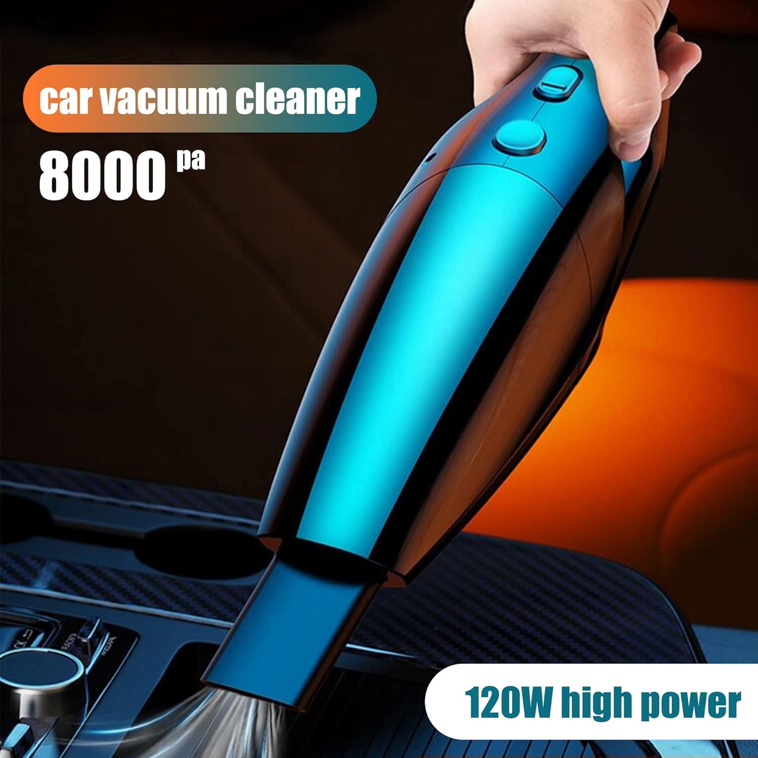 Hand Held Vacuum, Car Vacuum Cleaner for Machine Cordless Portable Handheld Desktop Vacuum Cleaner for Home Home Appliance Car (Color : Orange)