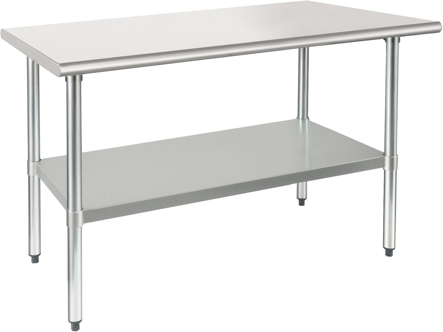 HARDURA Stainless Steel Table 30X48 Inches with Undershelf and Galvanized Legs NSF Heavy Duty Commercial Prep Work Table for Restaurant Kitchen Home and Hotel