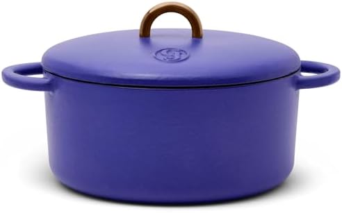 Great Jones Dutch Baby Dutch Oven with Lid (Blueberry, 3.5-Quart) | Enameled Cast Iron, Round Shape | Safe for Stovetops & Ovens up to 500°F | Space-Saving & Dishwasher-Friendly | Small-Batch Cooking
