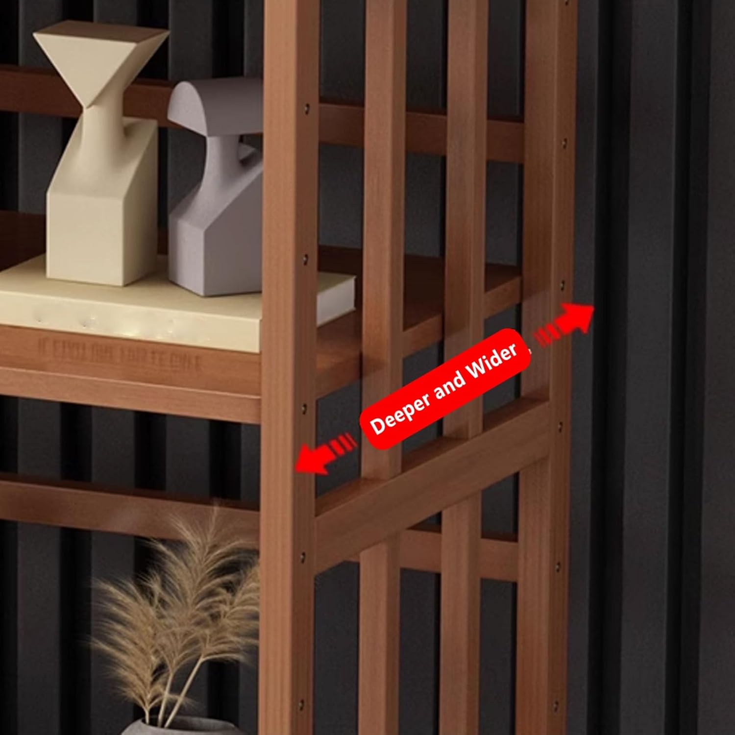 Mobile Sweeper Robot Storage Cabinet Shelf Multi-Functional Modern Vacuum Storage Stand Swivel Casters with Brakes Adjustable Shelf Height Multi-Layer(Natural,80 * 38 * 123cm)