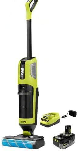 RYOBI ONE+ HP 18V Brushless Cordless Wet/Dry Stick Mop and Vacuum Kit with 4.0 Ah Battery and Charger (Renewed)