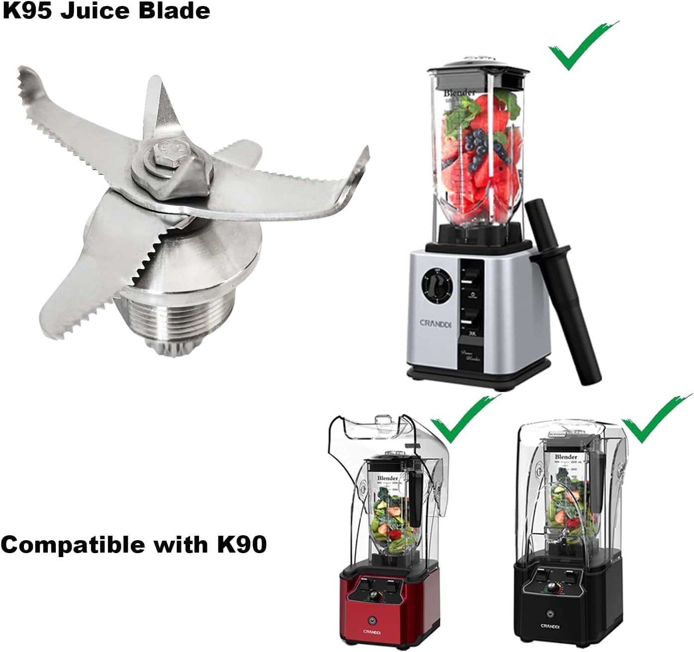 CRANDDI Commercial Quiet Blender K90 with Blade