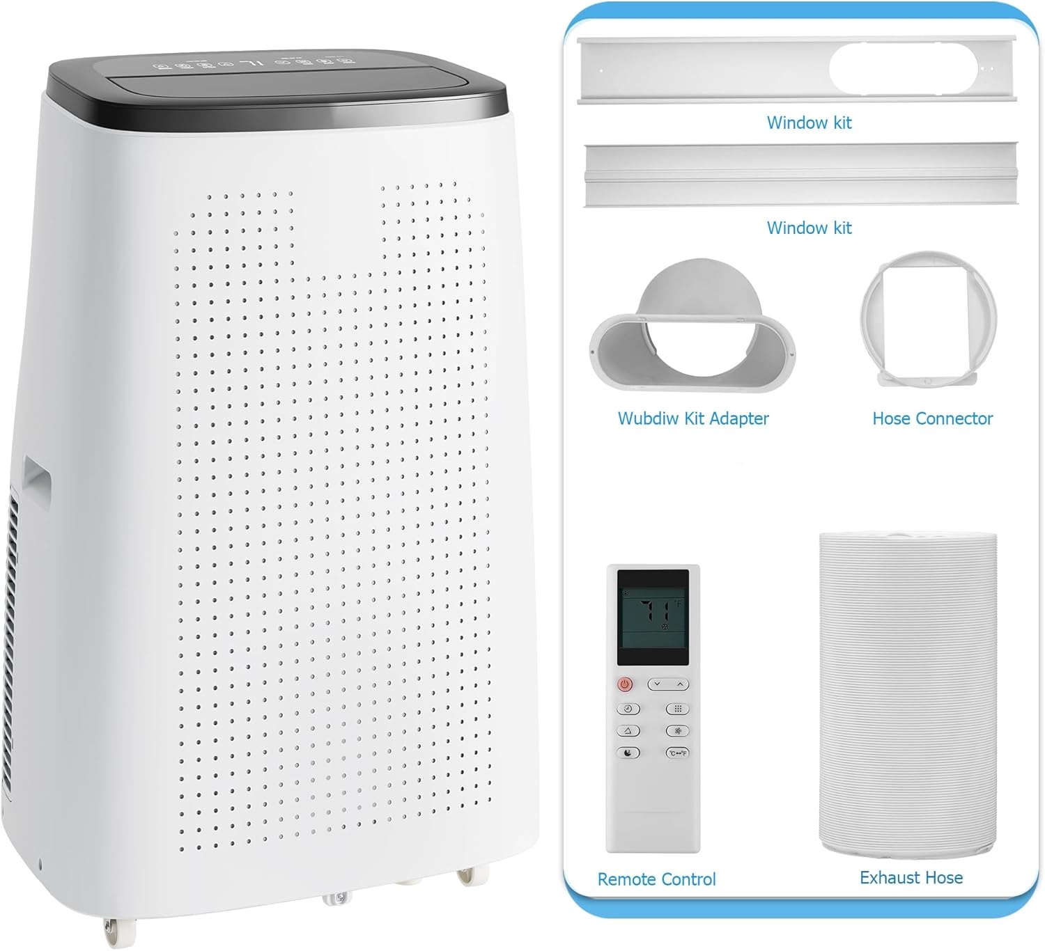14000 BTU Portable Air Conditioners, Portable AC Unit with Remote for Room to 600 sq.ft 3 in 1 Air Conditioner with Dehumidifying/Fan/Timer And Window Kit